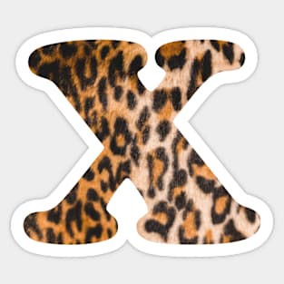 Letter X leopard print Sticker